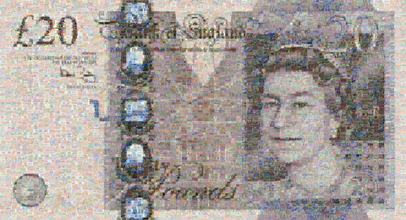20 pound note detail